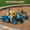 12V 3 in 1 Kids Ride On Excavator & Tractor with Detachable Trailer, Kids Electric Vehicles with Remote Control, Digger,Lights, Music - 2 of 4