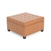 CAVINAS Modern Pull-Open Top Square Ottoman Bench with Storage,Waffle Button Tufted Ottoman for Living Room,Bedroom - 4 of 4