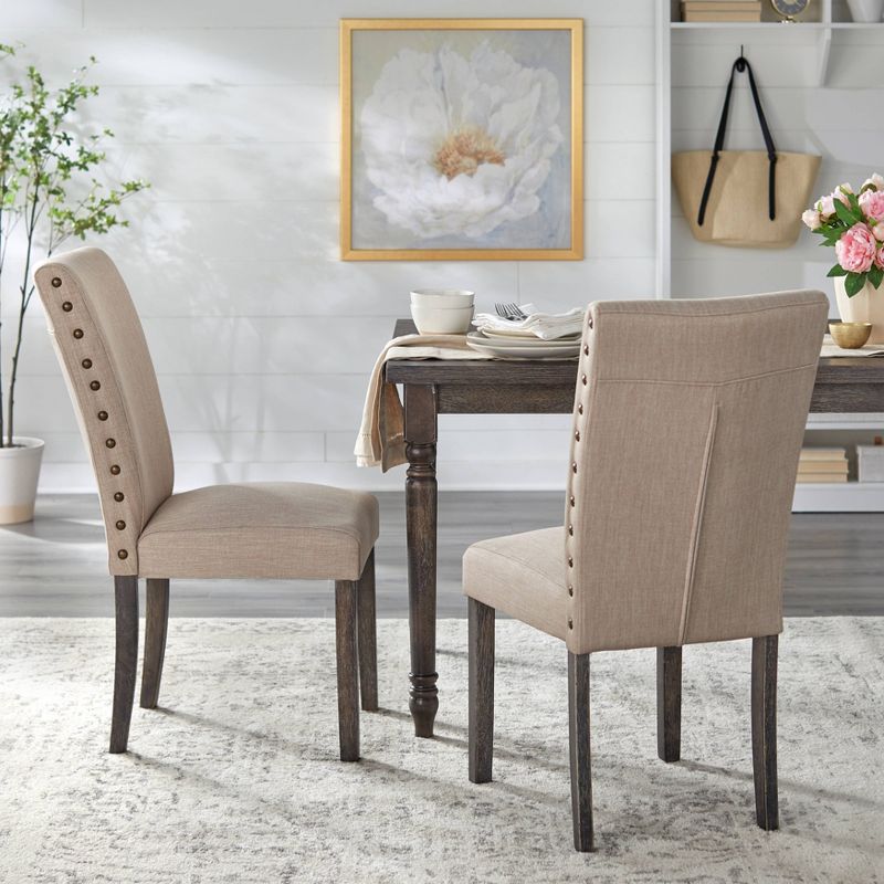 6pc Burntwood Parson Dining Set with Bench Weathered Gray - Buylateral, 5 of 13