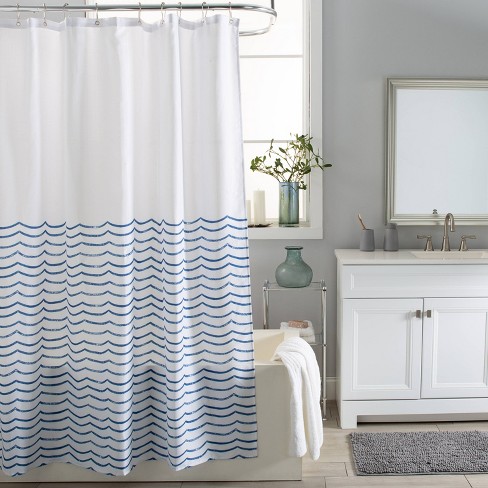 Teal blue deals shower curtain