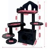 Racxily Gothic Cat Tree 44.5 inch Black Cats Tower, with Cat Bed, Cat Condo, Scratching Posts Spider Halloween - 2 of 4