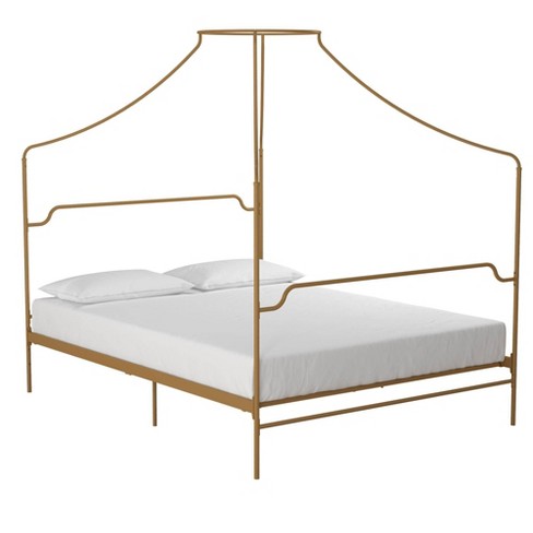 Queen Size Frame Camilla Metal Canopy, Gold Queen Size Bed Frame