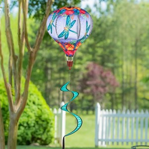 Evergreen Fluttering Dragonfly Burlap Animated Balloon Spinner - 1 of 2