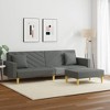 vidaXL 2-Seater Sofa Bed with Pillows and Footstool Couch Furniture Fabric - 3 of 4