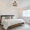 LNC Quaint 3-Lights 14-in Grayish White Wood and   Rustic Bronze Drum LED Semi-flush Mount Lights - 2 of 4