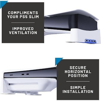 4Gamers PS5 Slim Horizontal Stand- Designed to improve ventilation and airflow, as well as maintaining the health and performance