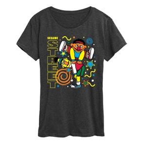 Women's - Sesame Street - Bert Ernie Street Short Sleeve Graphic T-Shirt - 1 of 3