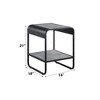 Vynxaria Modern End Table - Concrete Gray & Black Finish, KD Structure, 15" L x 17" W x 13" H Storage Compartment - 3 of 4