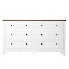 Modern 6 Drawer Dresser, 55.5" Wide Wood Chest with Metal Handles, Storage Organizer for Bedroom Hallway Entryway-3irtyhousy - 3 of 4