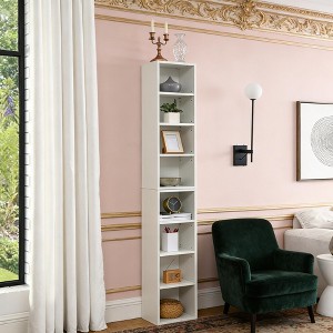 Airsurfer Tall White Bookshelf Space-Saving Vertical Bookshelf Storage Solution for Home Office or Living Room - 1 of 4