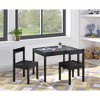 Yinvani Black 3 Piece Toddler Table with 2 Chairs Set - 4 of 4