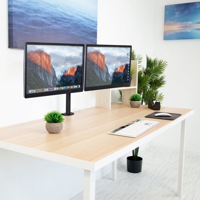 Black Dual Monitor Desk Mount with Adjustable Arms