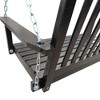 Front Porch Wood Bench Swing With Armrests And Hanging Chains, Easy To Assemble, 47.20"x28.15"x23.62" - 4 of 4