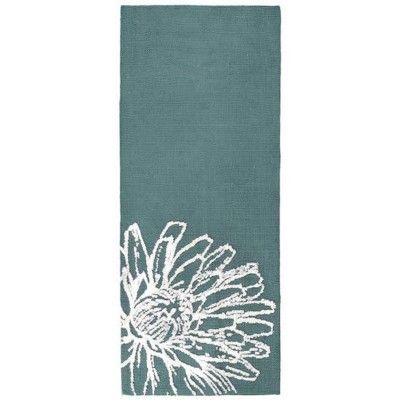 Simple Spaces White Floral Sketch Runner Rug, 21"x54" – Elegant Black and White Botanical Hallway Accent for Modern Indoor Décor