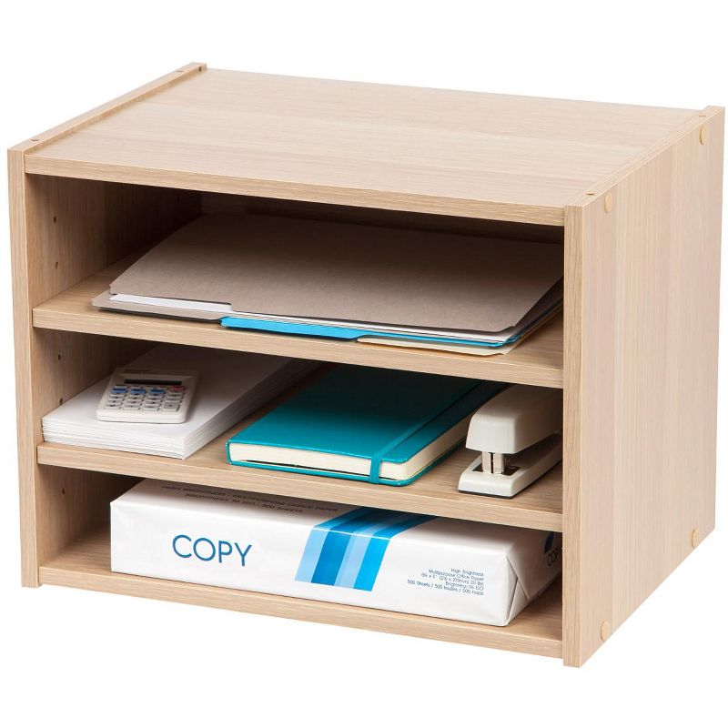 IRIS USA TACHI Modular Wood Stacking Storage Box with Shelf, 2 of 8