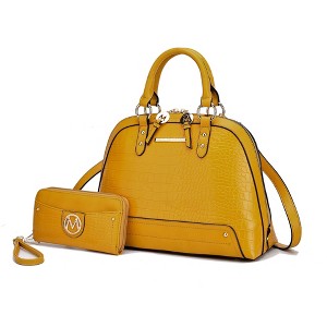 MKF Collection Nora Luxury Croco-Embossed Satchel Bag and Wallet Set by Mia K - 1 of 4