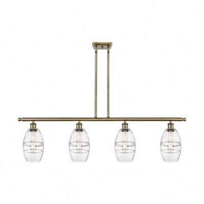 Vaz - 4 Light Stem Hung Island In Industrial Style-8.63 Inches Tall and 48 Inches Wide