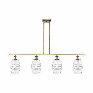 Vaz - 4 Light Stem Hung Island In Industrial Style-8.63 Inches Tall and 48 Inches Wide - 1 of 1