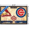 MLB Rivalries - St. Louis Cardinals vs Chicago Cubs Wall Poster, 22.375 x  34 Framed