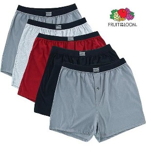Fruit Of The Loom Mens 5 Pack Knit Boxer – Assorted Color - 1 of 4