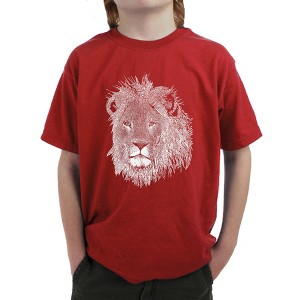 LA Pop Art Boy's Word Art T-shirt - Lion - 1 of 4