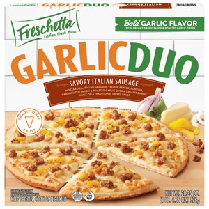 Freschetta Garlic Duo Sausage Frozen Pizza - 20.35oz - 1 of 4