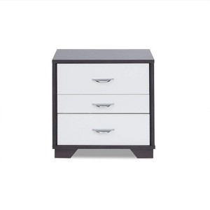 NicBex 16 inch Nightstand with 3 Drawers,Modern Side Table with Storage Space and Metal Handle,Bedside Table for Bedroom,Living Room,Brown/White - 1 of 4