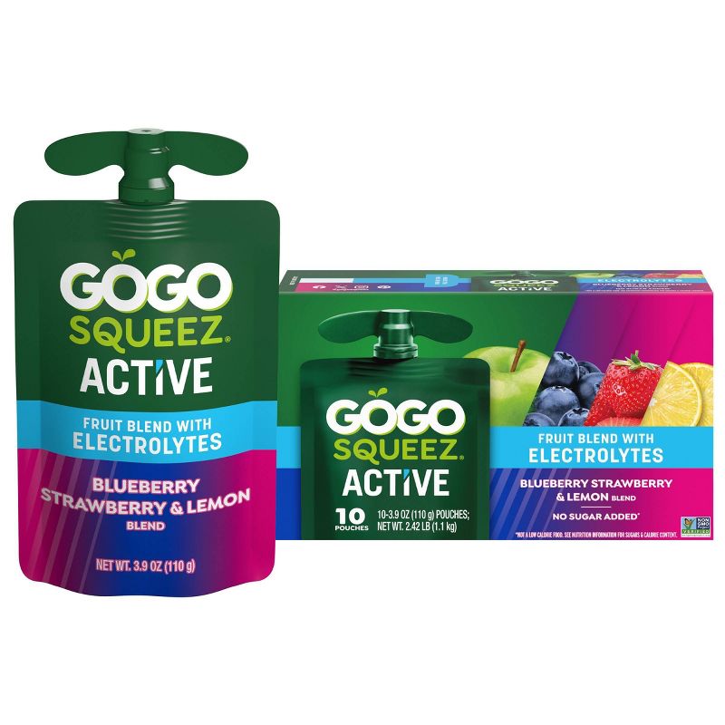 GoGo SqueeZ Active Blueberry Strawberry &#38; Lemon Fruit Blend Variety Pack - 2.42lb, 1 of 12