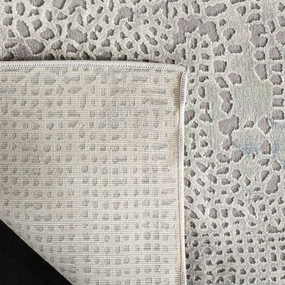 Gray and Gold Abstract Stain-Resistant Area Rug