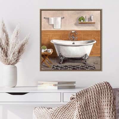 Serene Bath I Bronze Floater Frame Canvas Wall Art