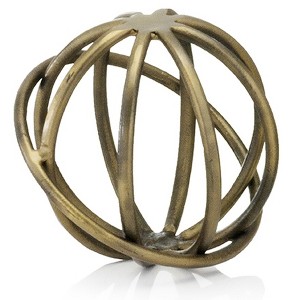 HomeRoots 7" Bronze Cast Iron Decorative Orb Tabletop Sculpture - 1 of 4