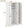 NicBex 70.09"H Armoire Wardrobe Closet Storage Cabinet with 2 Doors & Shelves & Mirror for Bedroom - 3 of 4