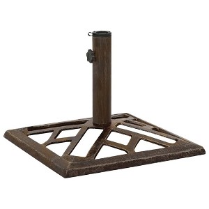 vidaXL Umbrella Base Patio Parasol Umbrella Stand Weighted Base Cast Iron - Bronze 17.3" x 17.3" x 12.2" - 1 of 4