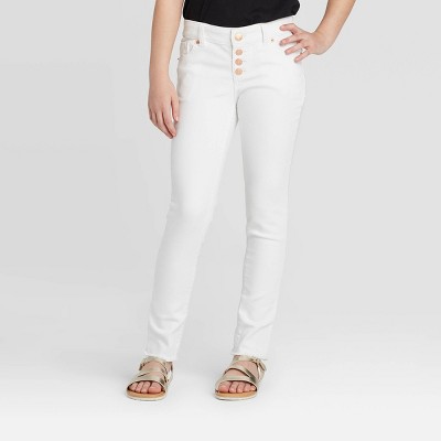 girls white skinny jeans