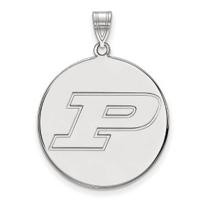 Black Bow Jewelry 10k White Gold Purdue Boilermakers NCAA Extra Large Pendant - 1 of 3
