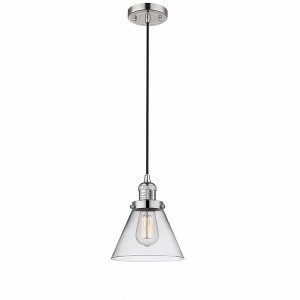 Cone - 1 Light Cord Hung Mini Pendant In Industrial Style-10 Inches Tall and 8 Inches Wide - 1 of 1