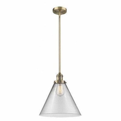 Cone - 1 Light Mini Pendant In Industrial Style-16 Inches Tall and 12 Inches Wide