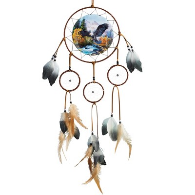 Collections Etc Flying Bald Eagle Scene Hanging Dreamcatcher 8 X 8 X 32 ...