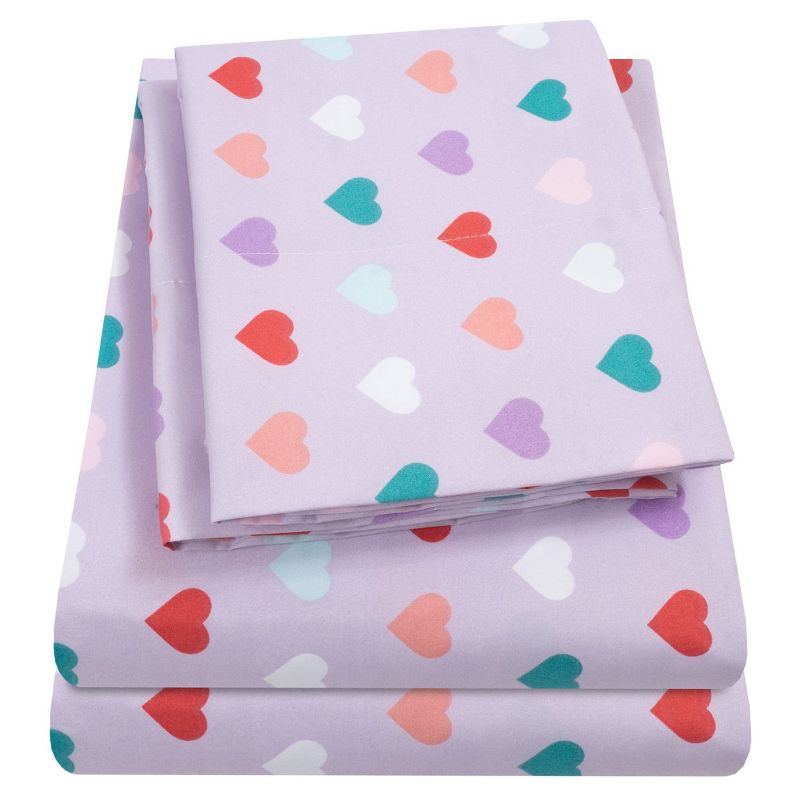 Hearts Microfiber Kids' Sheet Set By Sweet Home Collection™, 2 of 7