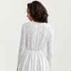 Anna-Kaci Women's Long Sleeve Lace Mini Dress with V-Neckline and Sheer Waist Detail - 4 of 4