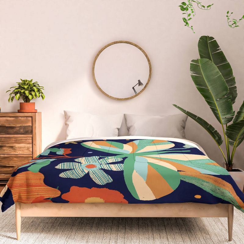Deny Designs barbara dantas Garden Comforter Bedding Set Blue, 3 of 5