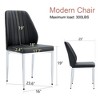 NicBex PU Leather Dining Chairs Set of 4,Armless Upholstered Kitchen Chair with Extended Backrest and Silver Metal Legs for Dining Room,Kitchen - 3 of 4