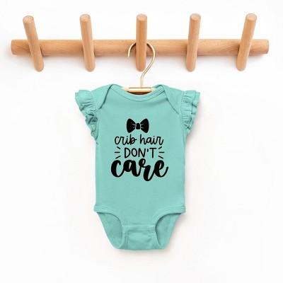 The Juniper Shop Crib Hair Don't Care Baby Flutter Sleeve Bodysuit