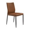 Armen Living,Upholstered Dining Chair in Brown Faux Leather with Black- Set of 2 - 2 of 4