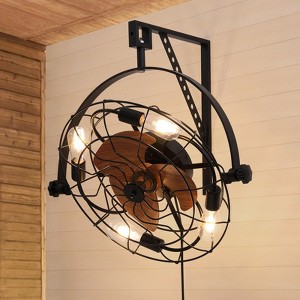 Ludomide 20" Wall Mount Fan, 6-Speed Timer, Remote & Light, Indoor/Outdoor Industrial Fan for Patio, Garage, Warehouse, Greenhouse, Barn - 1 of 4