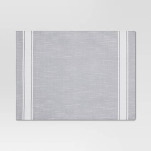 Cotton Striped Placemat Gray - Threshold™: Rectangle, 100% Cotton, OEKO-TEX Certified, 19"x14", Autumn Dining Decor - 1 of 3