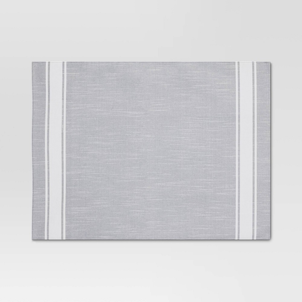 Photos - Tablecloth / Napkin Cotton Striped Placemat Gray - Threshold™