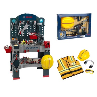 Theo Klein Bosch Workbench Premium DIY Children's Toy Toolset Kit with Extra Tools and Caterpillar Costume Set for Kids Ages 3 Years Old and Up