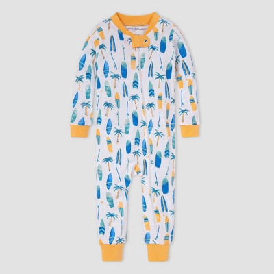 Image of Burt's Bees Baby® Baby Boys' Surfboard and Palm Pajama Jumpsuit - Orange 3-6M