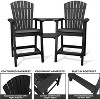Tall Adirondack Chairs Set of 2, HDPE Adirondack Outdoor Bar Height Chairs with Double Connecting Tray, Weather-Resistant Barstools for Deck Balcony - 3 of 4